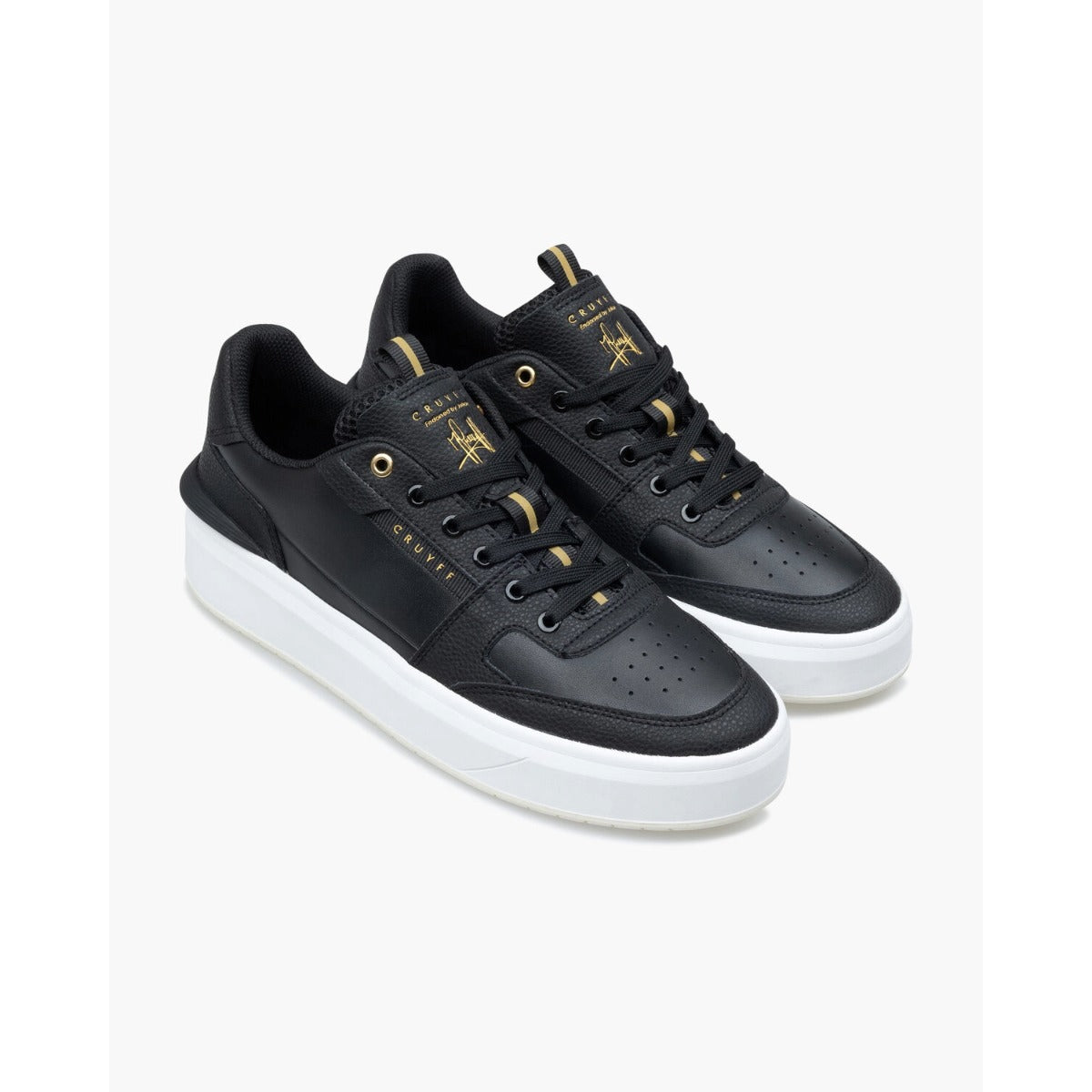CRUYFF ENDORSED TENNIS BLACK/GOLD TRAINERS CC251012