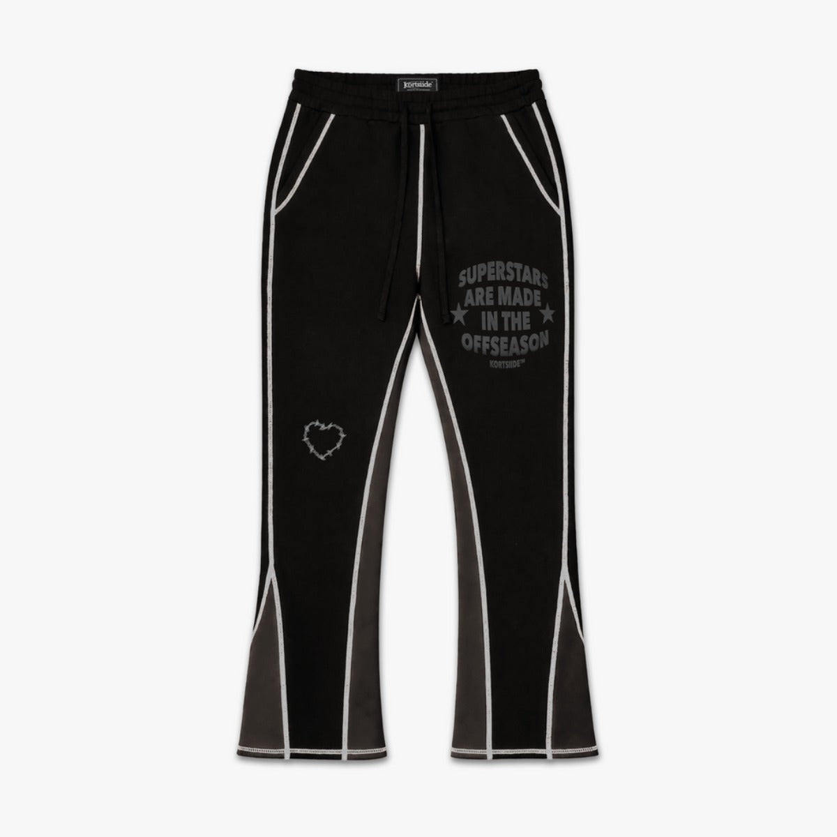 KORTSIIDE SUPERSTAR STITCHED FLARED JOGGER TRIPLE BLACK