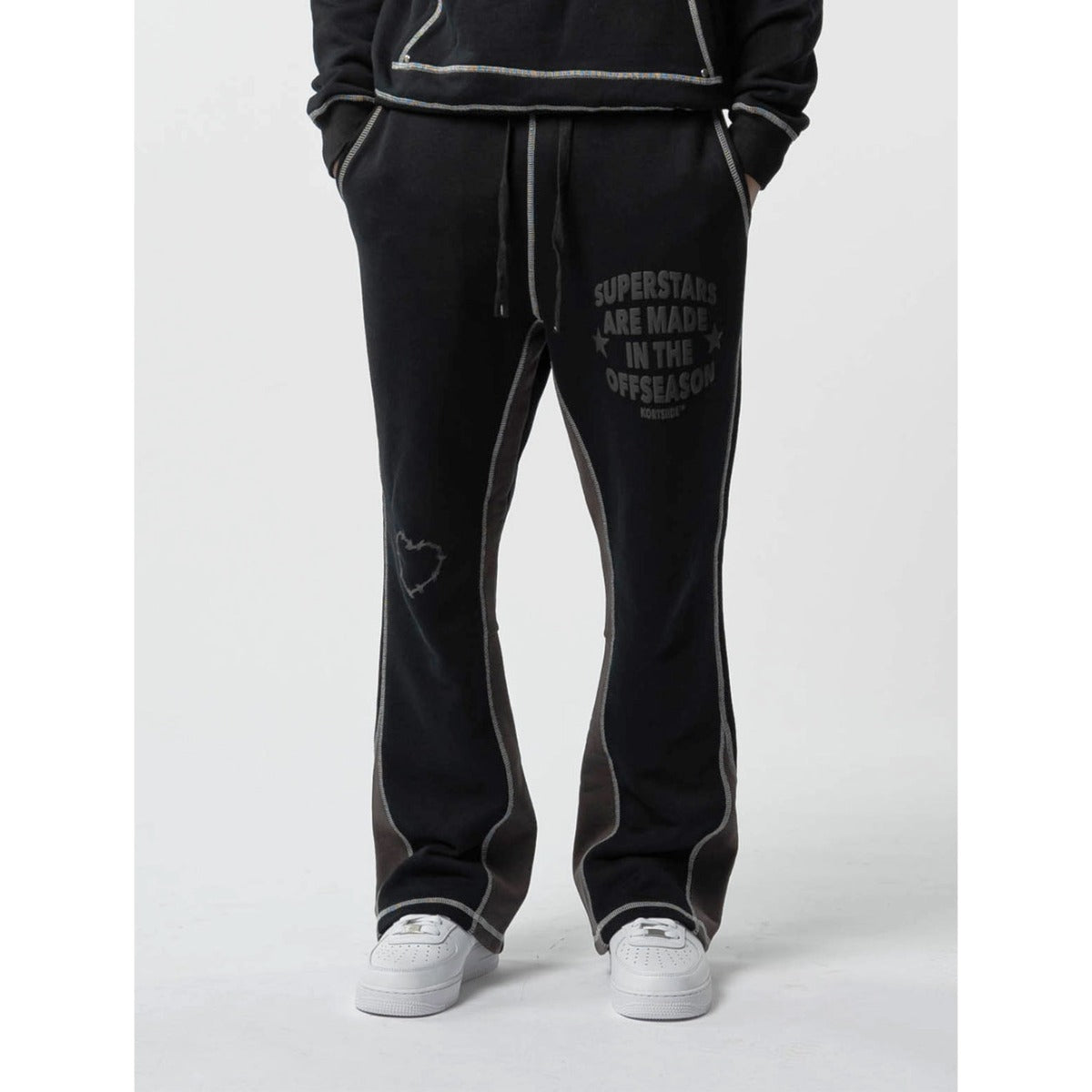 KORTSIIDE SUPERSTAR STITCHED FLARED JOGGER TRIPLE BLACK