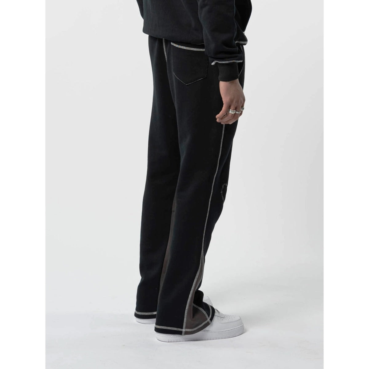 KORTSIIDE SUPERSTAR STITCHED FLARED JOGGER TRIPLE BLACK