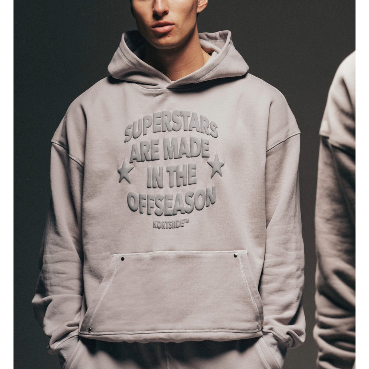 KORTSIIDE SUPERSTAR STITCHED HOODIE DUSK GREY