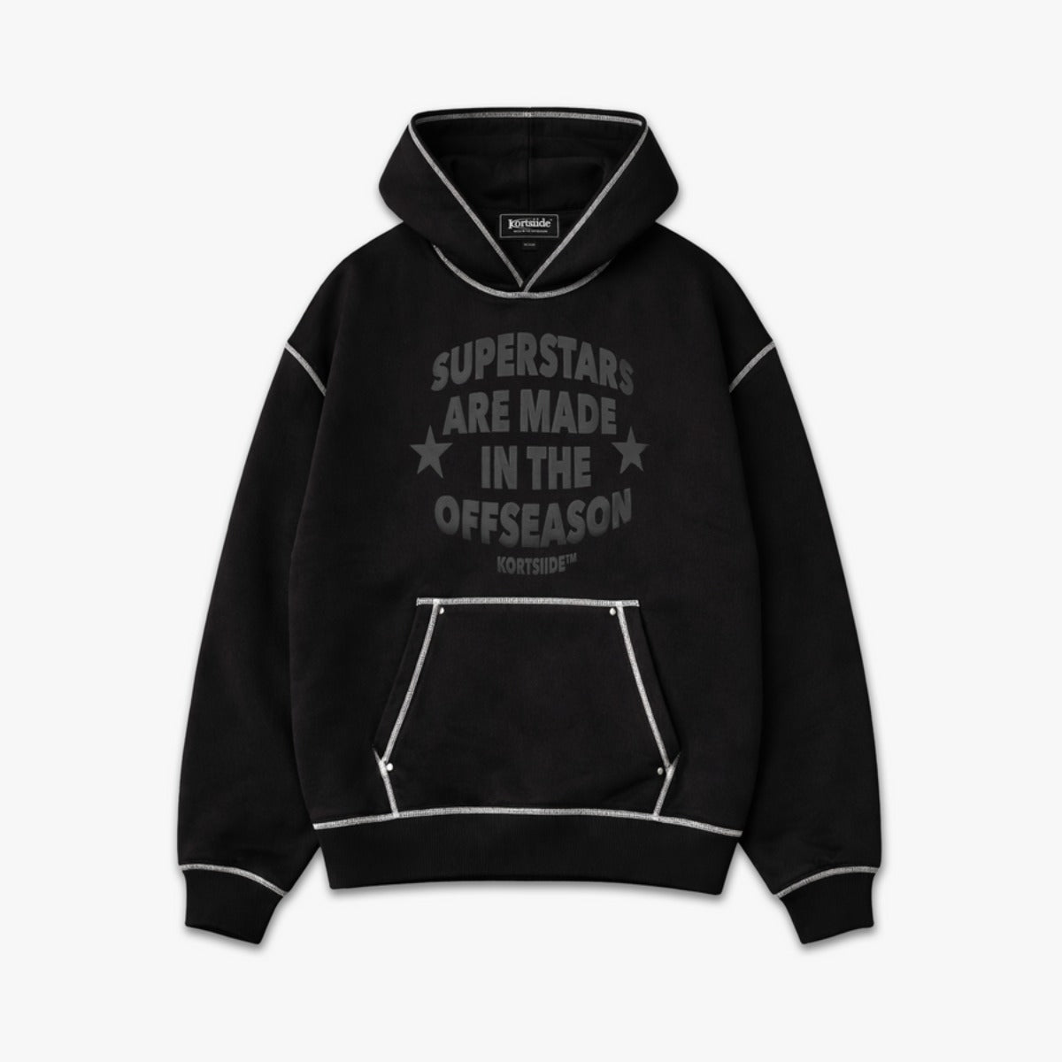 KORTSIIDE SUPERSTAR STITCHED HOODIE TRIPLE BLACK