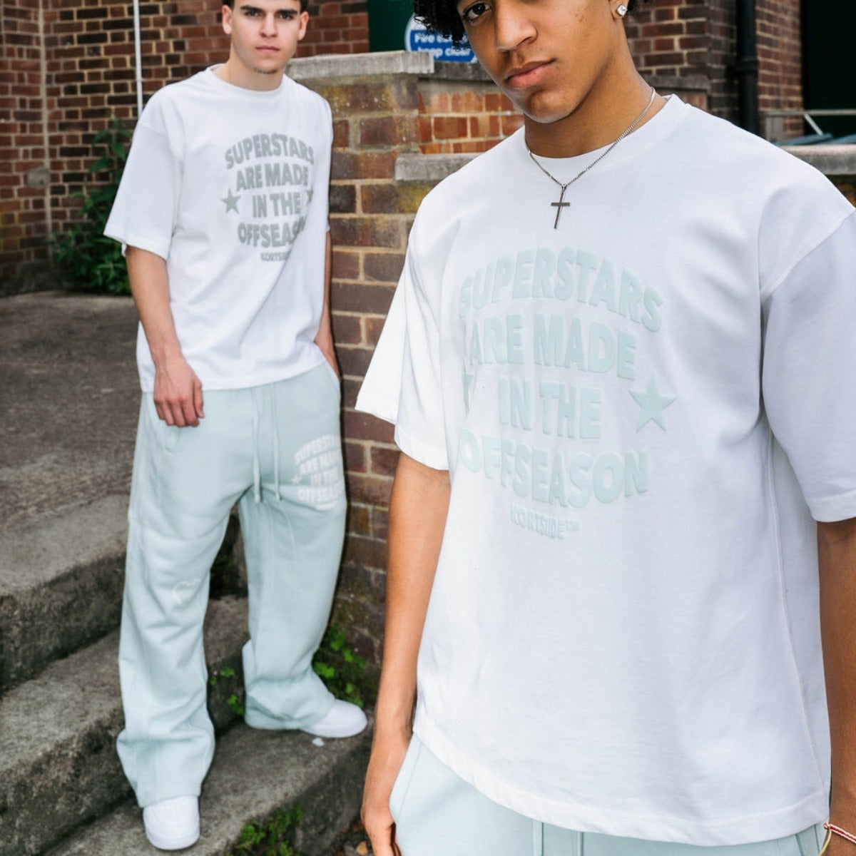 KORTSIIDE SUPERSTAR CLASSIC T-SHIRT WHITE/AIR BLUE