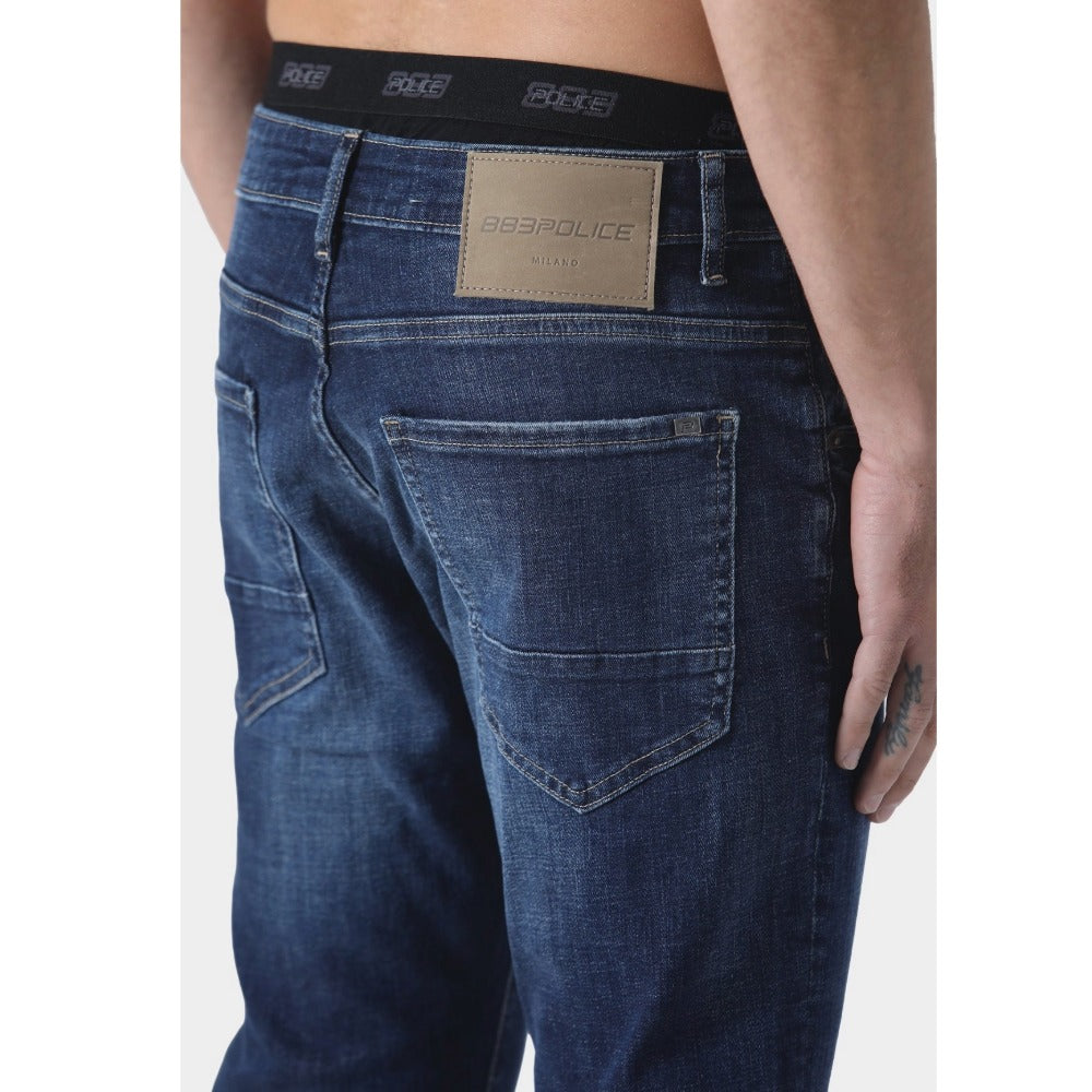 883 POLICE DINO 1022 WASHED BLUE SLIM FIT JEANS