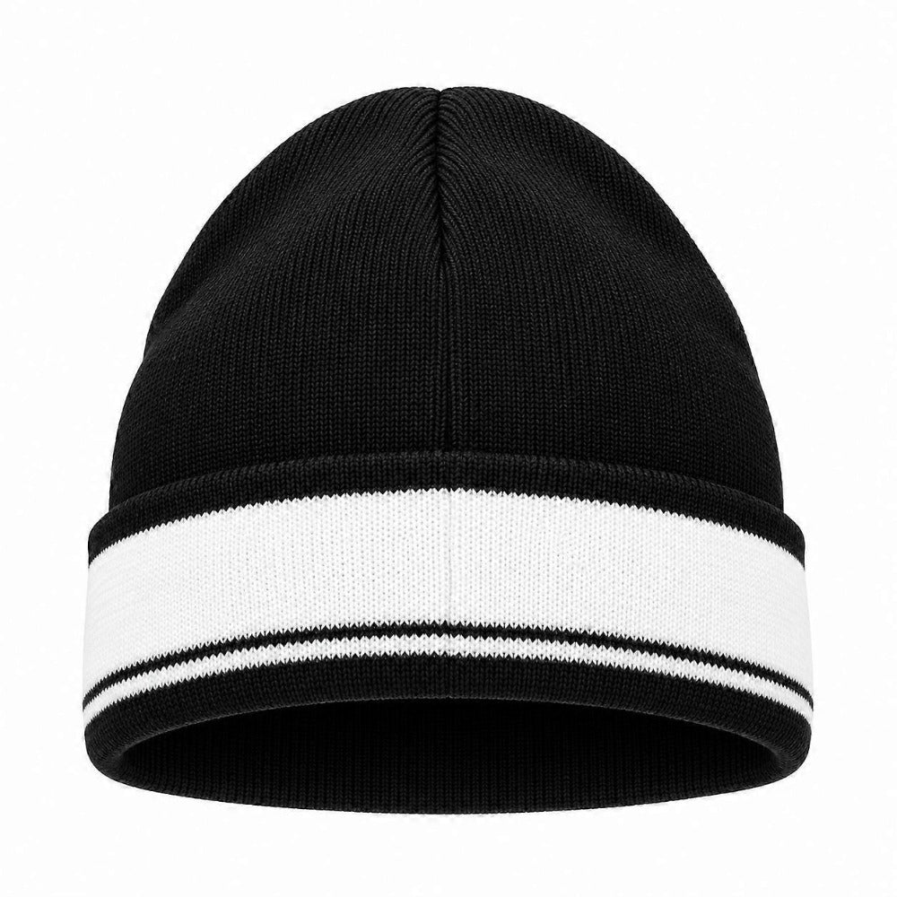 SERGIO TACCHINI SELLARZ JAQUARD STRIPED TURN UP BEANIE BLACK/WHITE