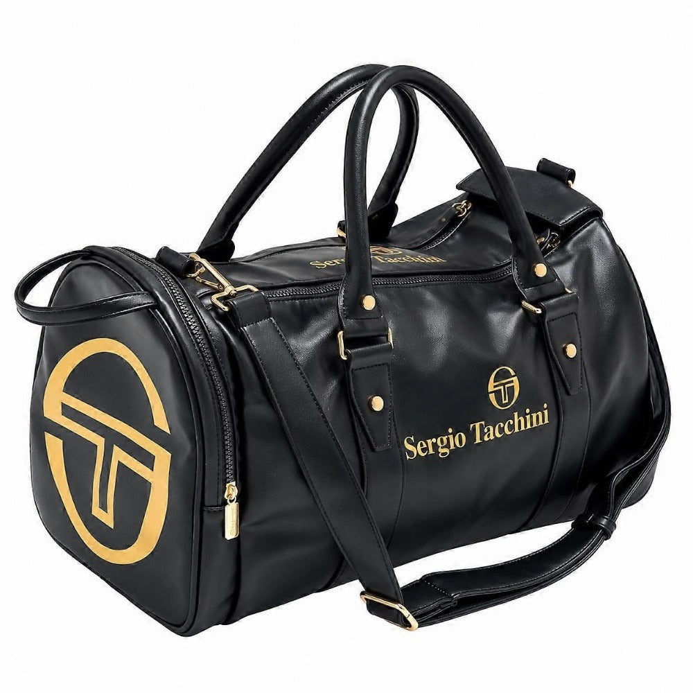 SERGIO TACCHINI JORNO PU GYM BAG BLACK/GOLDA