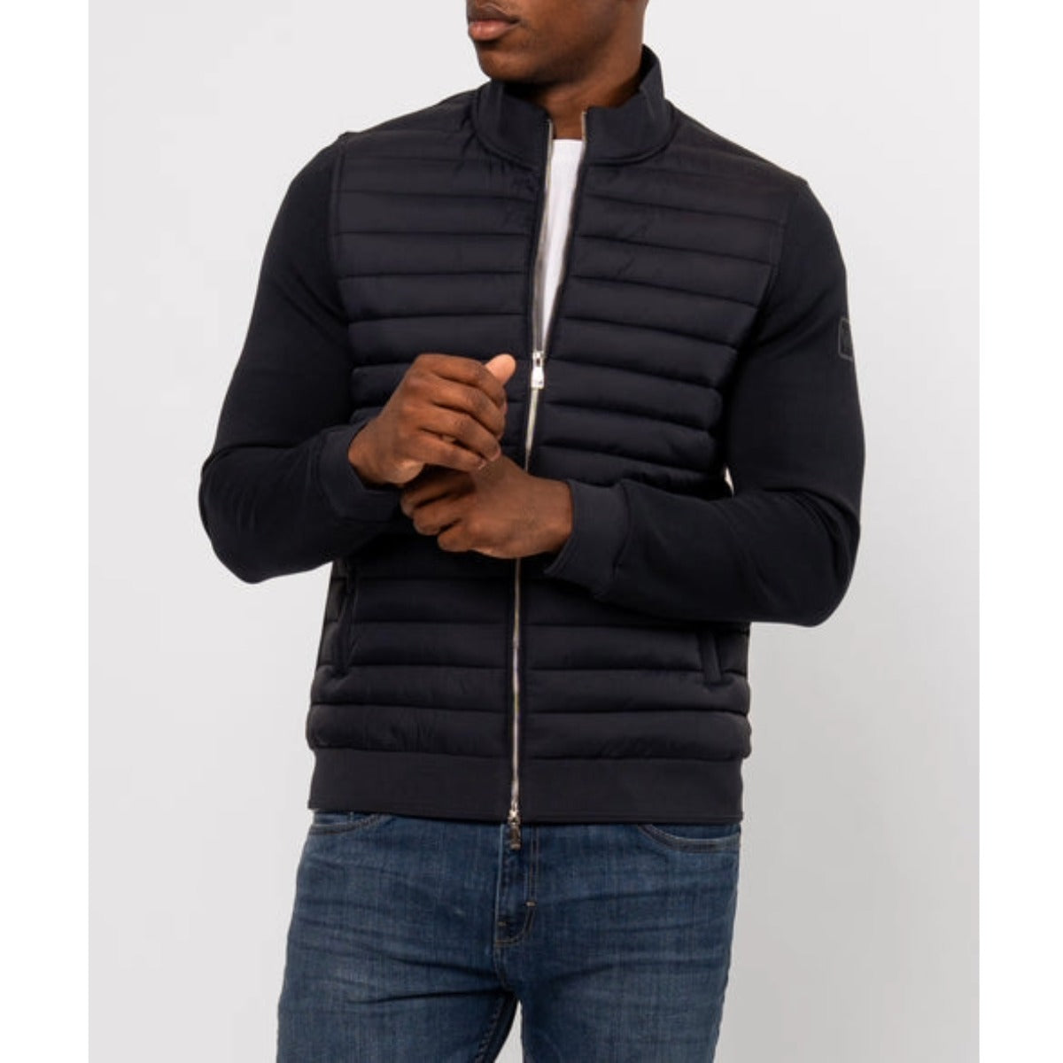 VALERE LUXE QUILTED HYBRID JACKET NAVY