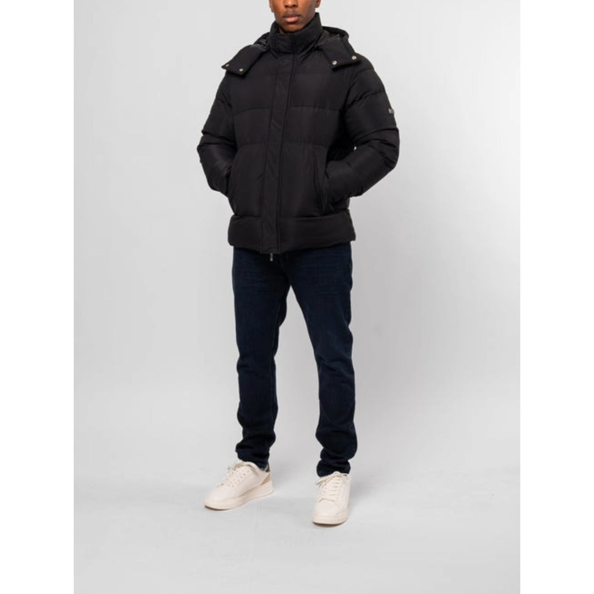 VALERE MONO LOGO PUFFER JACKET BLACK