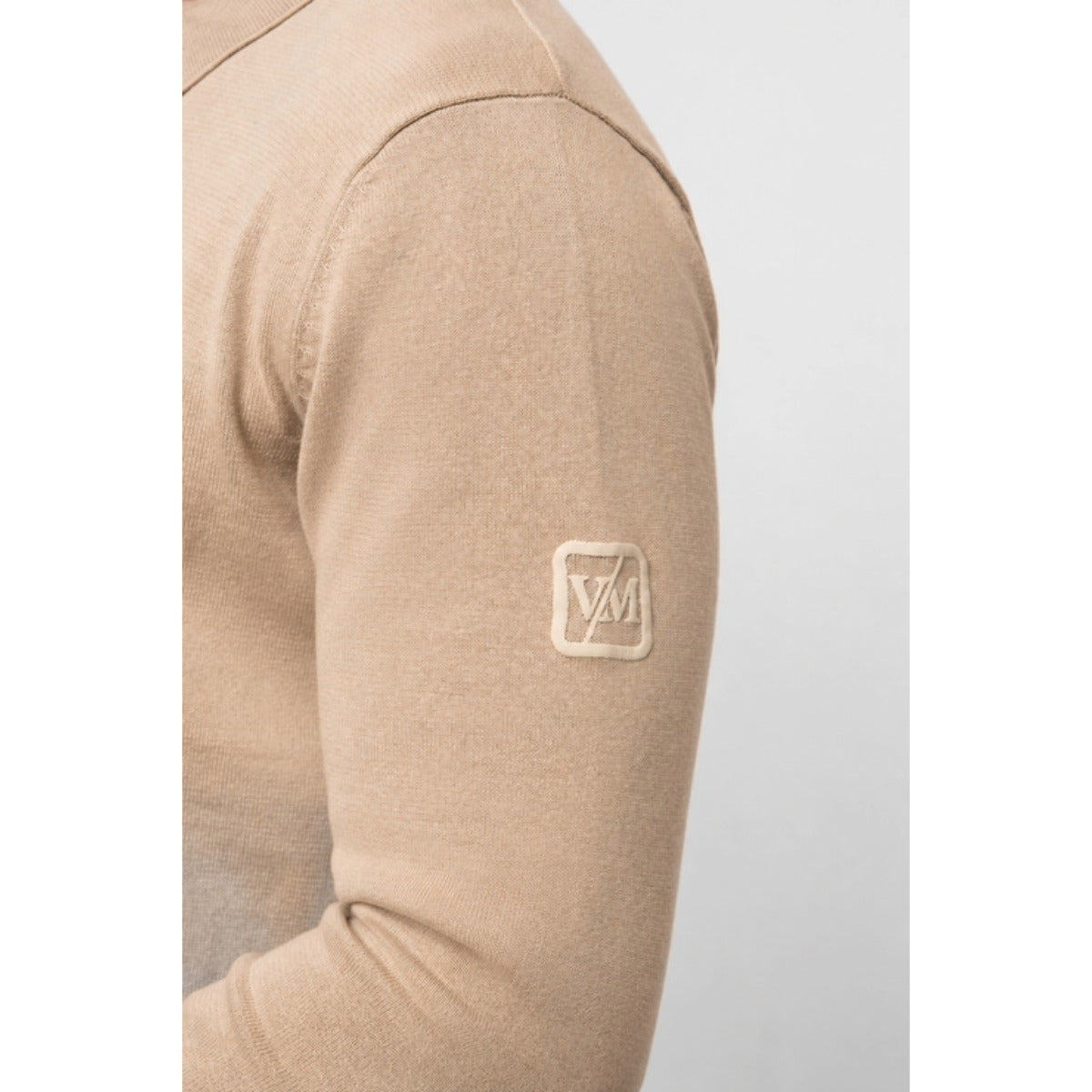 VALERE LUXE LS KNIT POLO STONE