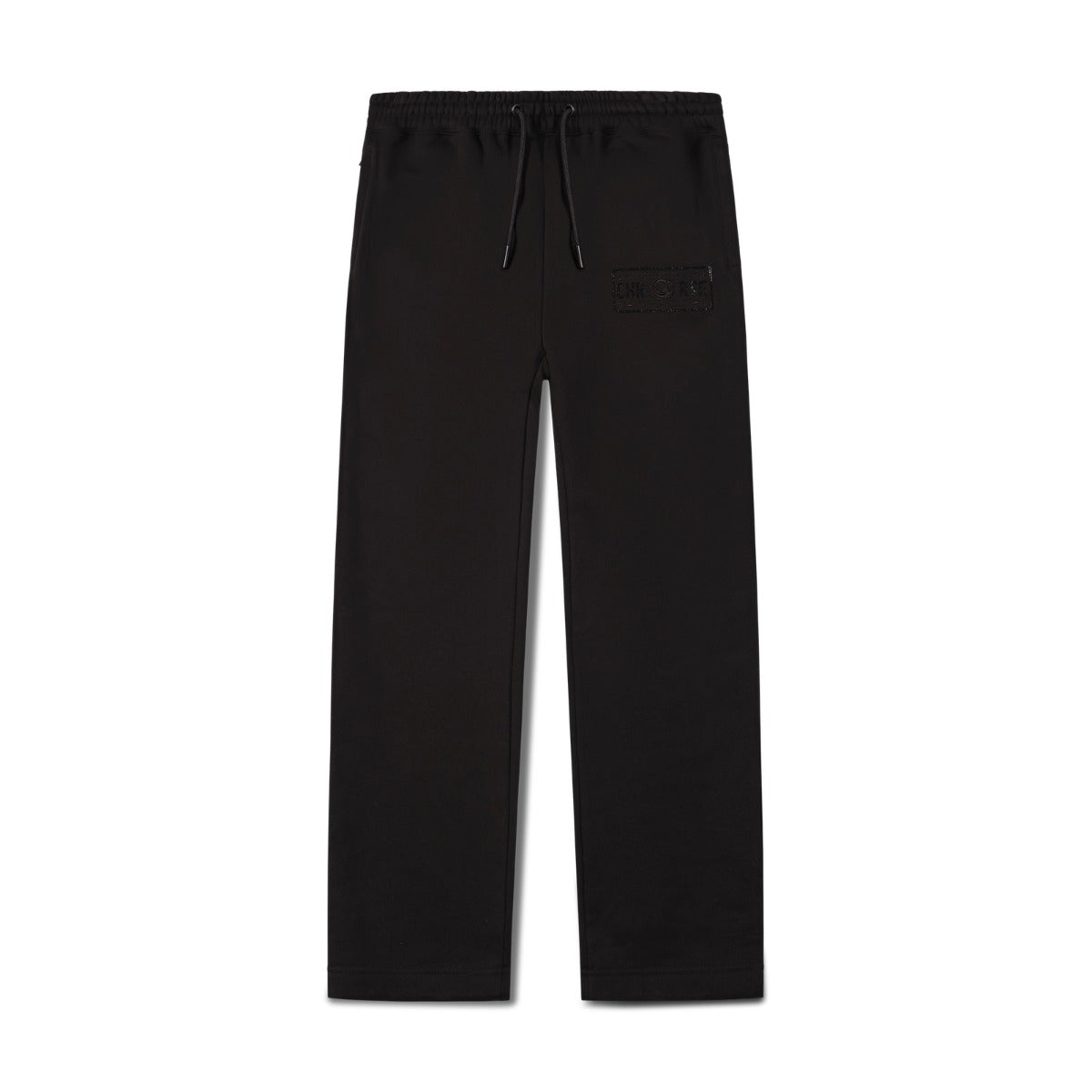 CHRISTIAN ROSE LEFT CHEST RHINESTONE PLATE JOGGER BLACK