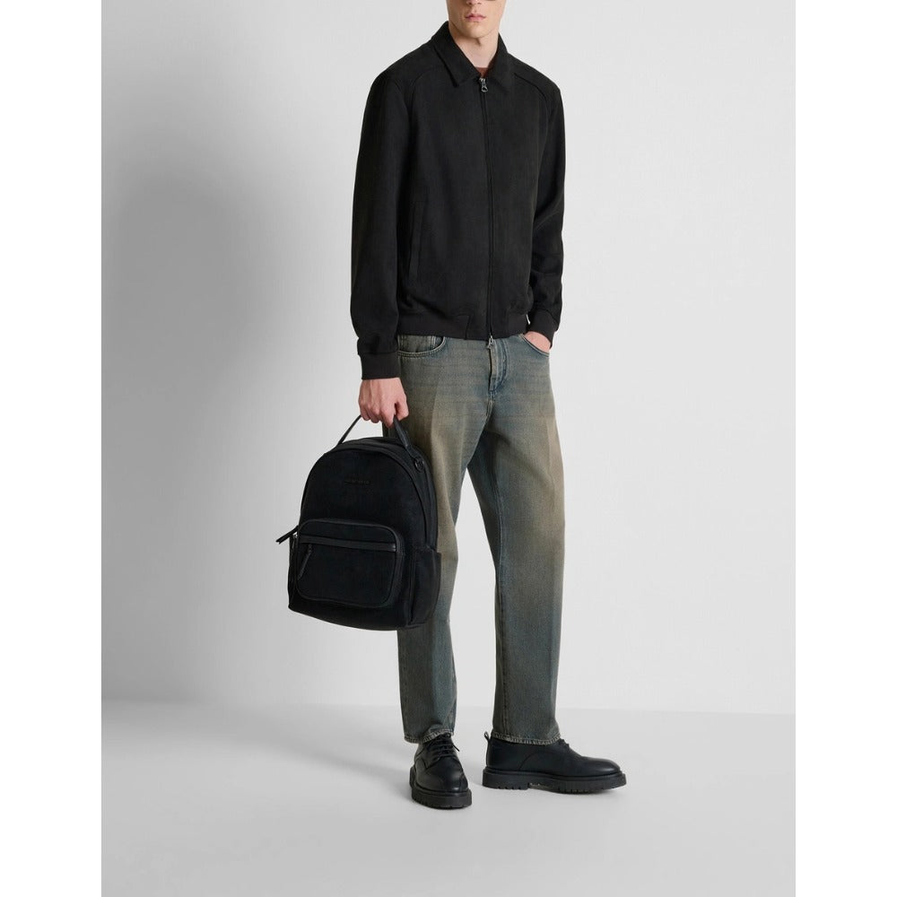 ANTONY MORATO BLACK SUEDETTE JACKET WITH COLLAR MMFL01162