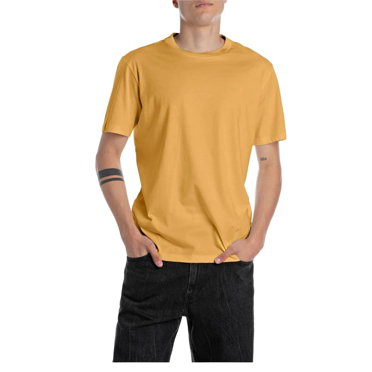 REPLAY SMALL R LOGO T-SHIRT M3097 MUSTARD