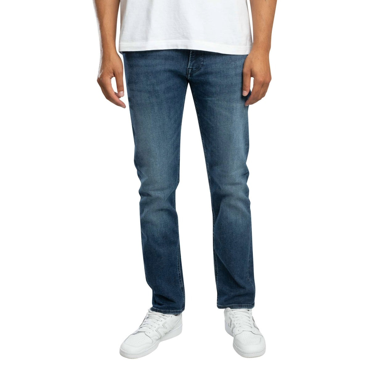 REPLAY GROVER STRAIGHT FIT POWERSTRETCH MID BLUE JEANS M0972 261 C32 009