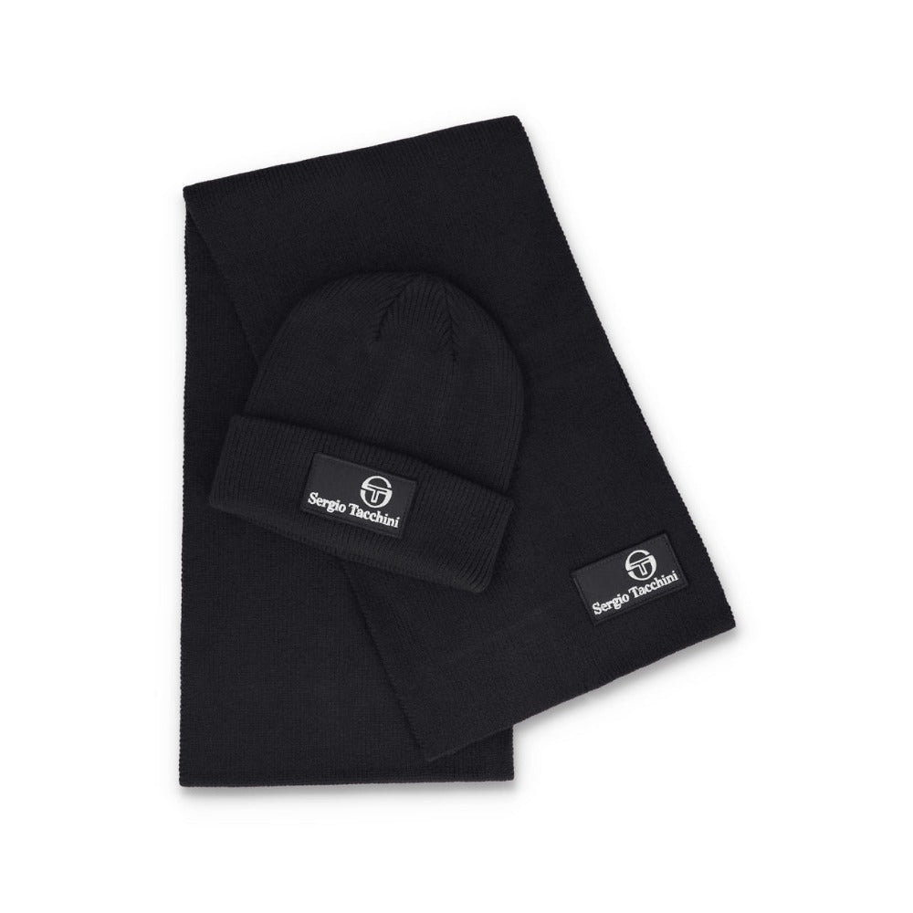 SERGIO TACCHINI PRIMO BEANIE/SCARF BOX SET BLACK/PEYOTE