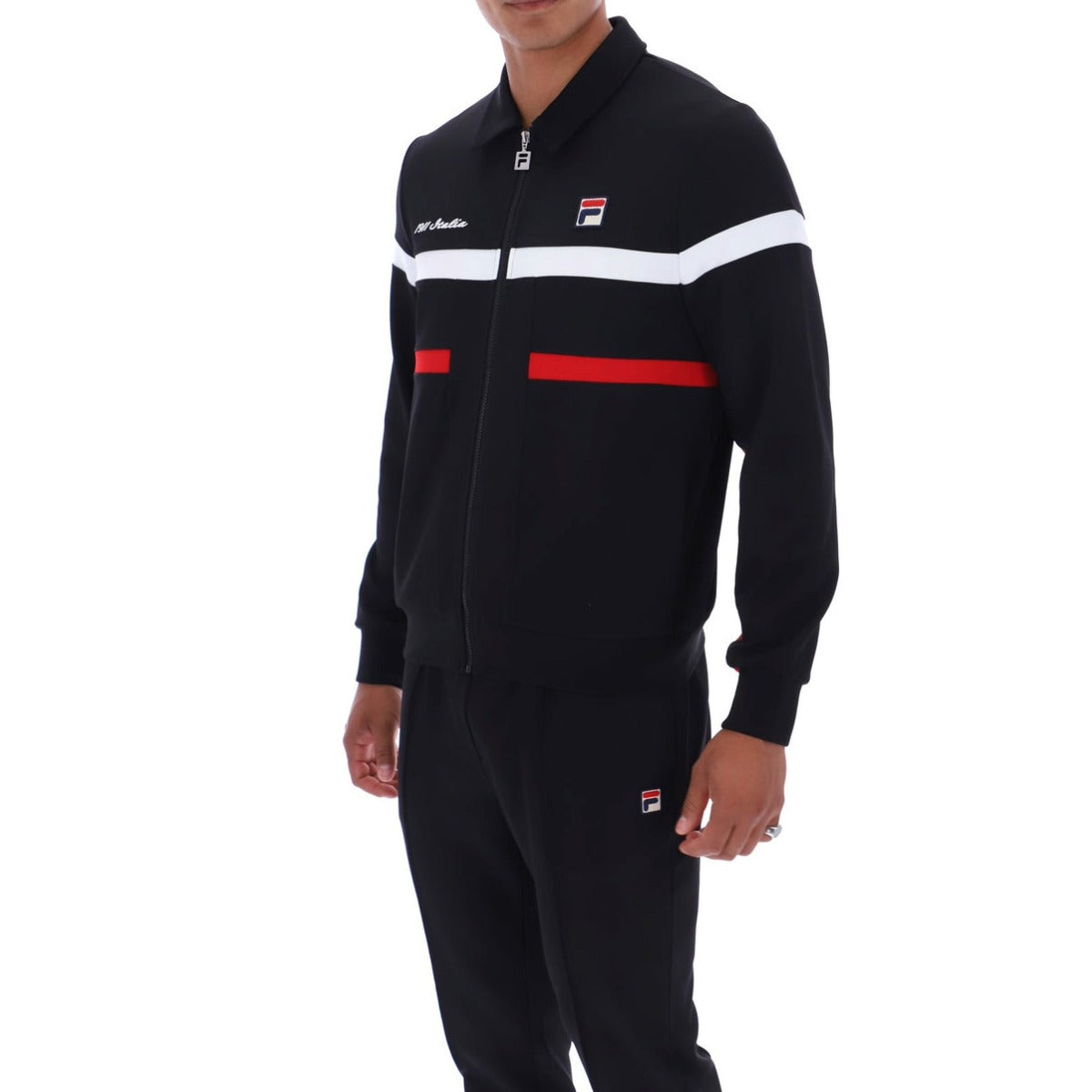 FILA ALEX CUT AND SEW JACKET BLACK/FILA RED/WHITE