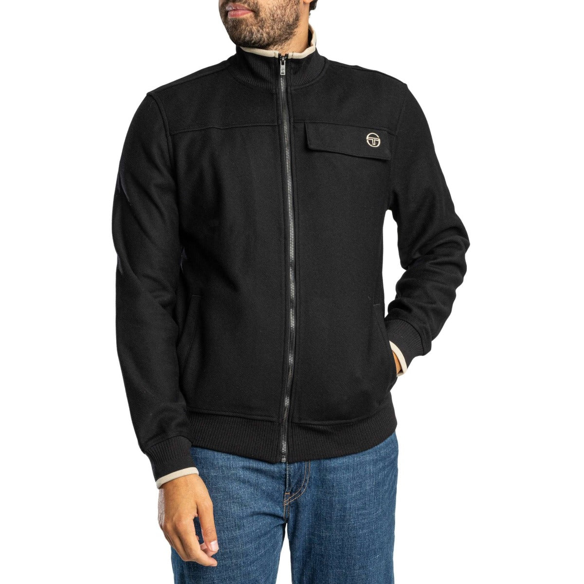 SERGIO TACCHINI GUILIO TRACK TOP BLACK
