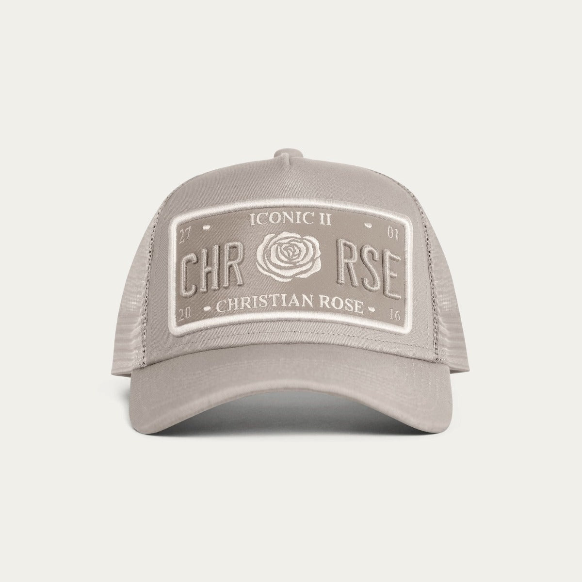 CHRISTIAN ROSE ICONIC VINYL PATCH CAP GREY/WHITE CR011GW