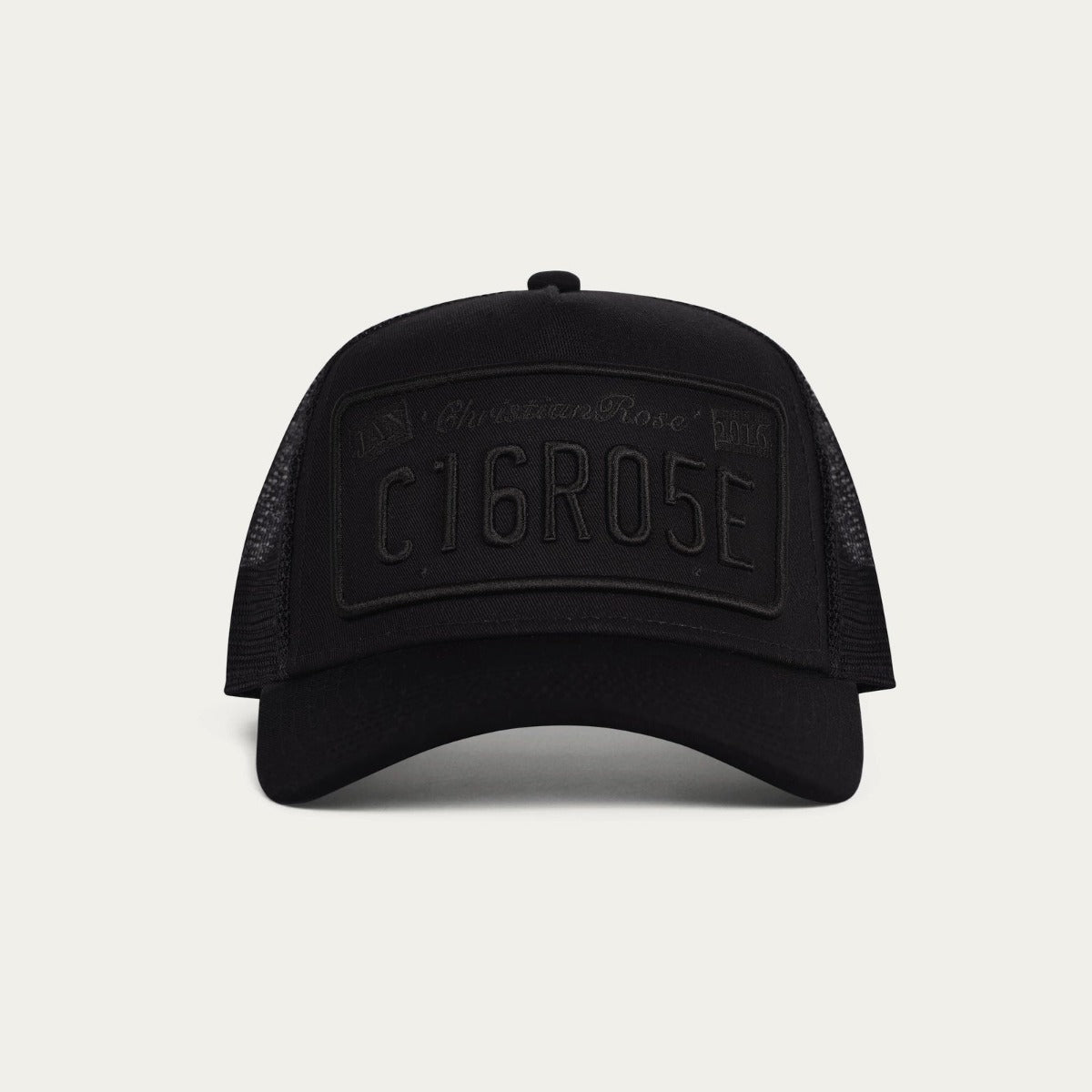 CHRISTIAN ROSE PRIVATE PLATE CAP BLACK/BLACK CR001BB