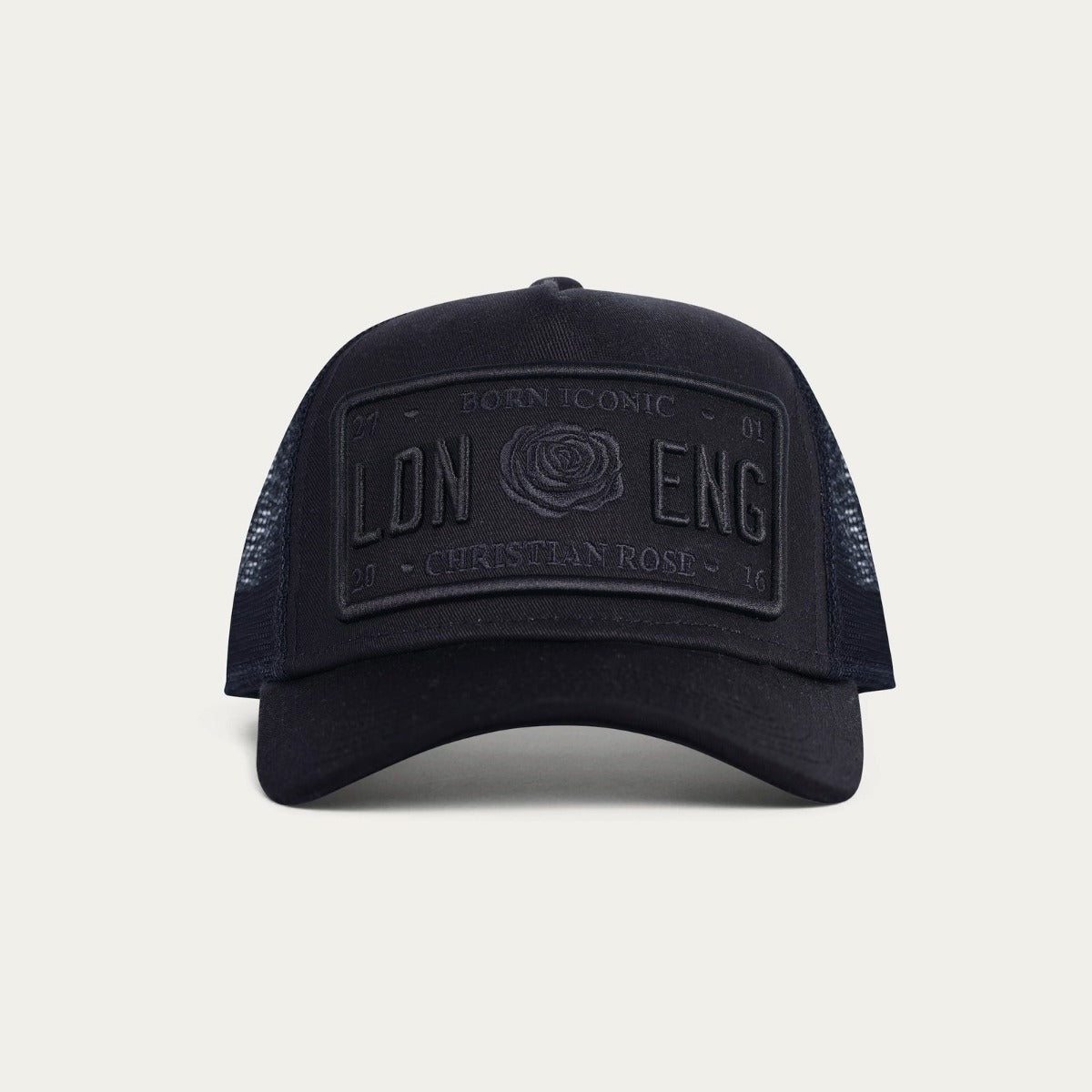 CHRISTIAN ROSE ICONIC PLATE II CAP BLACK/BLACK CR002BB