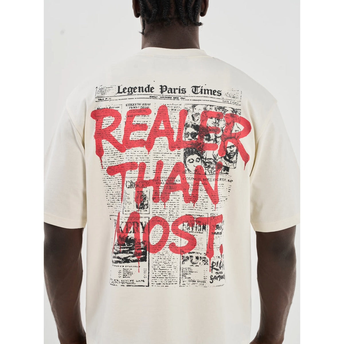 LEGENDE PARIS RTM NEWSPAPER T-SHIRT OFF WHITE