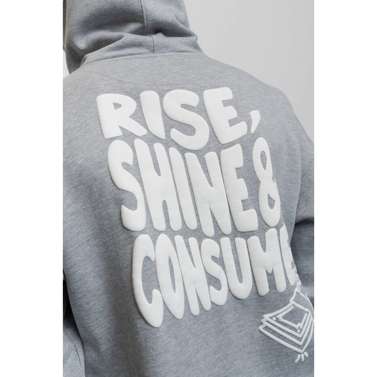 FRESH FLAVOURS RISE, SHINE & CONSUME HOODIE LIGHT GREY