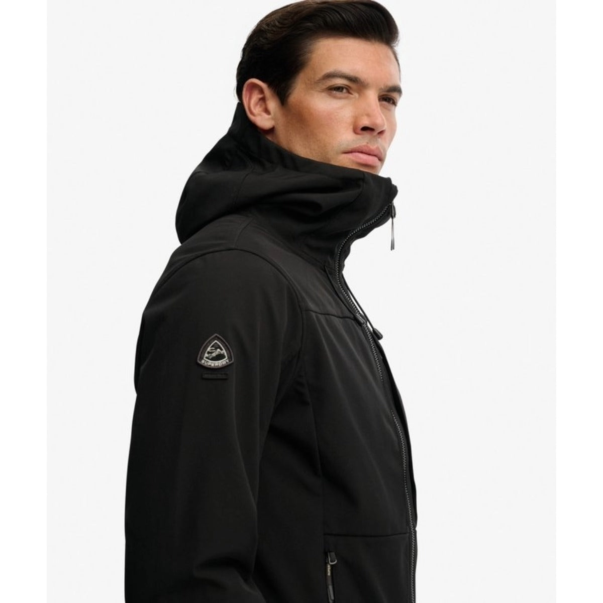 SUPERDRY HOODED SOFTSHELL TREKKER JACKET BLACK 02A