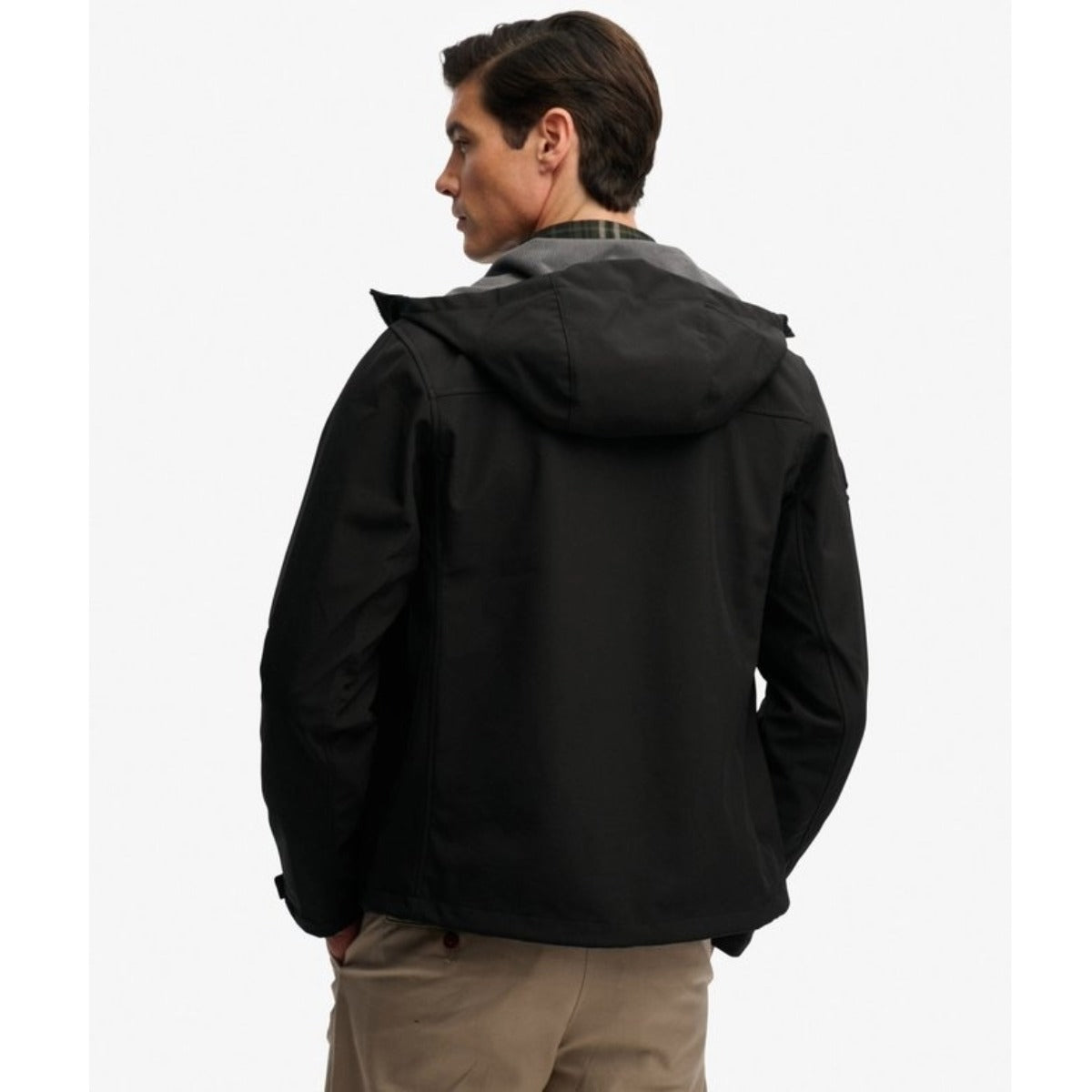 SUPERDRY HOODED SOFTSHELL TREKKER JACKET BLACK 02A