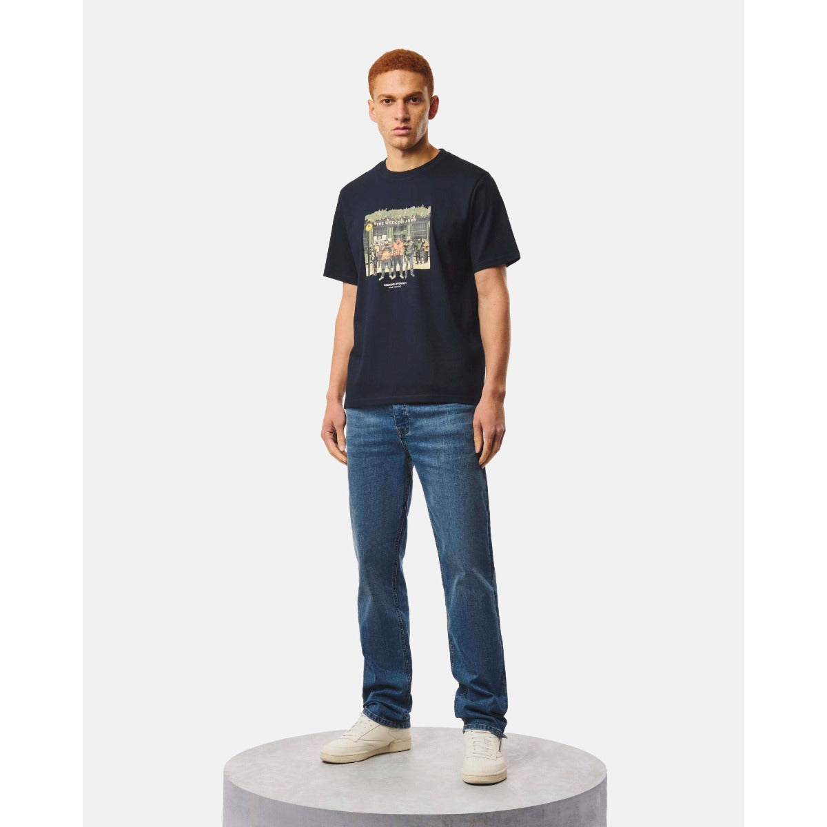 WEEKEND OFFENDER TABERNA GRAPHIC T-SHIRT NAVY