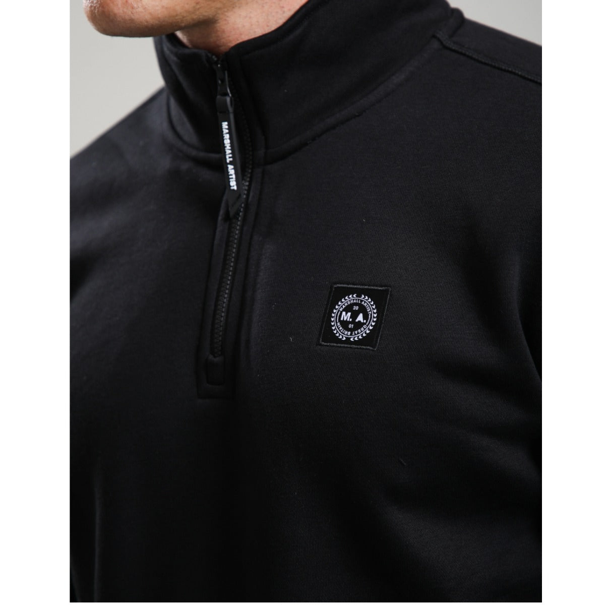 MARSHALL ARTIST MARCHIO 1/4 ZIP SWEATSHIRT BLACK