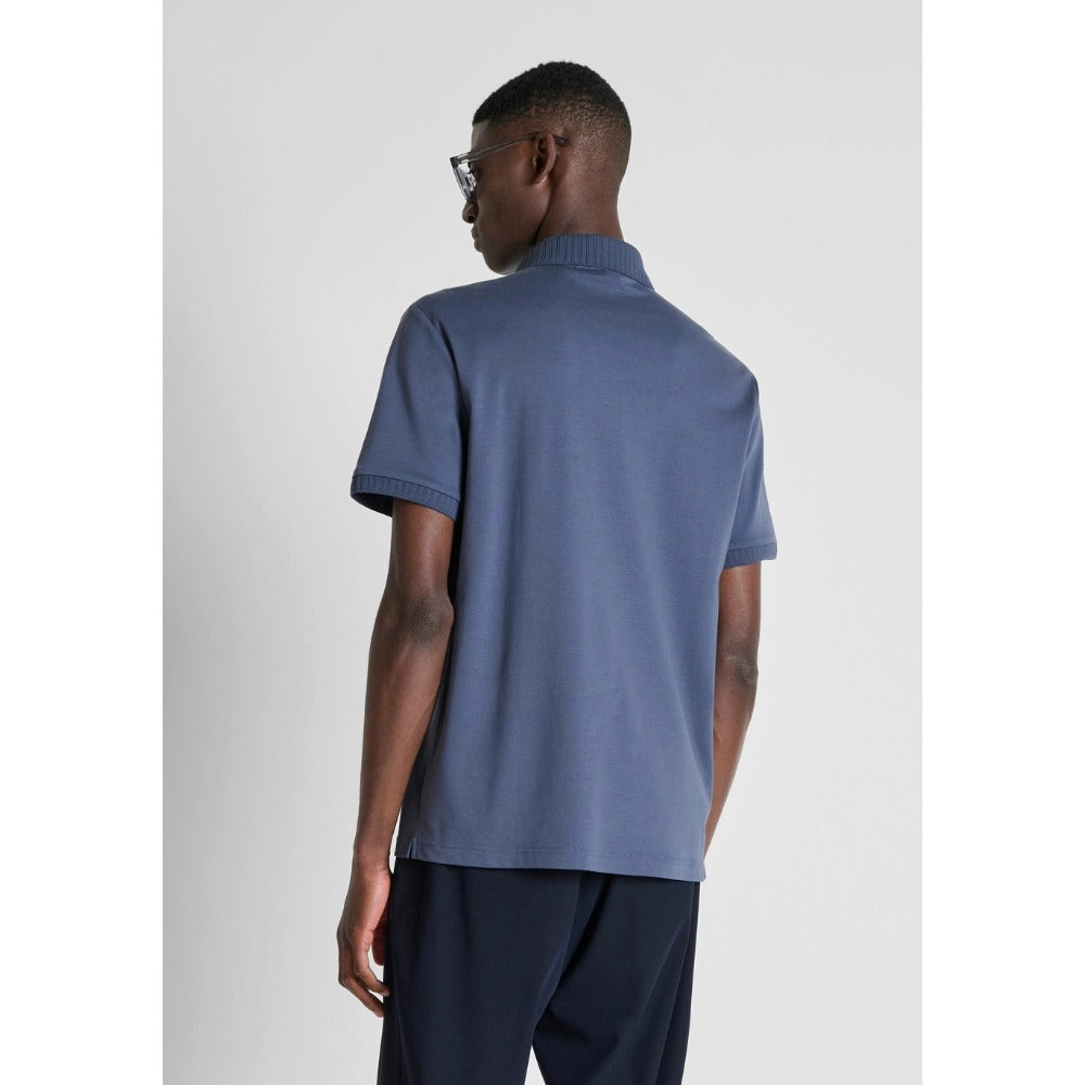ANTONY MORATO BADGE LOGO POLO INDIGO BLUE MMKS02699