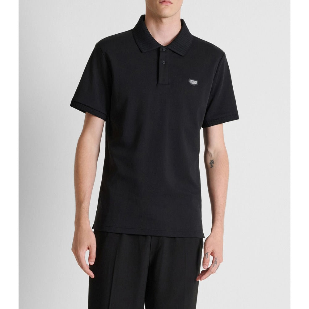 ANTONY MORATO BADGE LOGO POLO BLACK MMKS02699