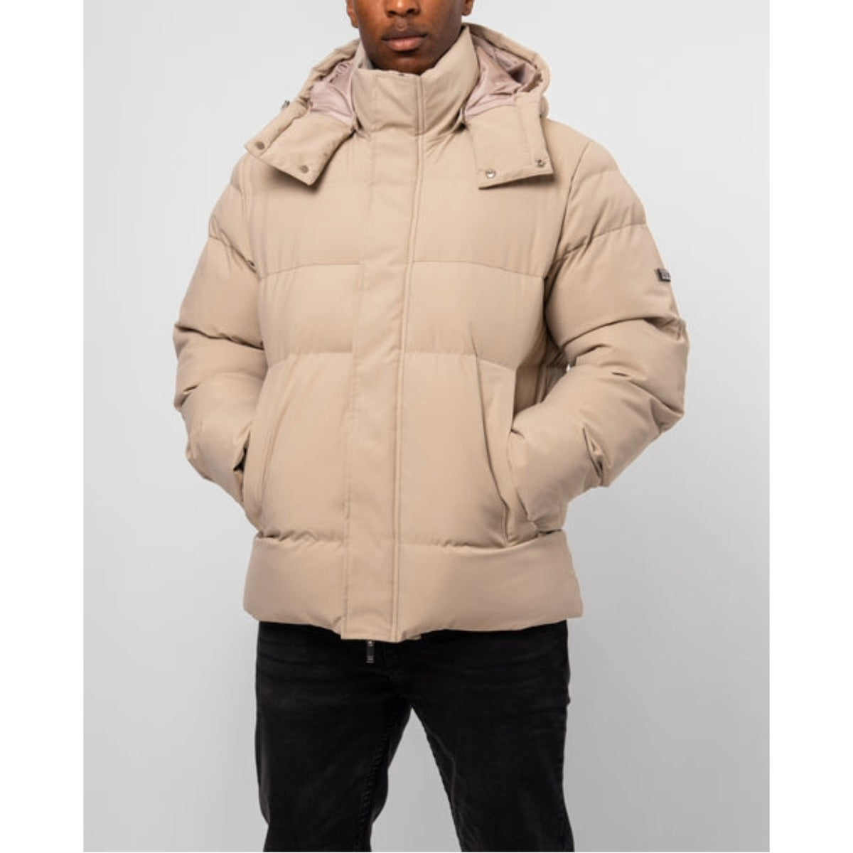 VALERE MONO LOGO PUFFER JACKET ECRU
