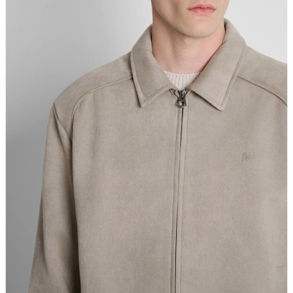 ANTONY MORATO BEIGE SUEDETTE JACKET WITH COLLAR MMFL01162