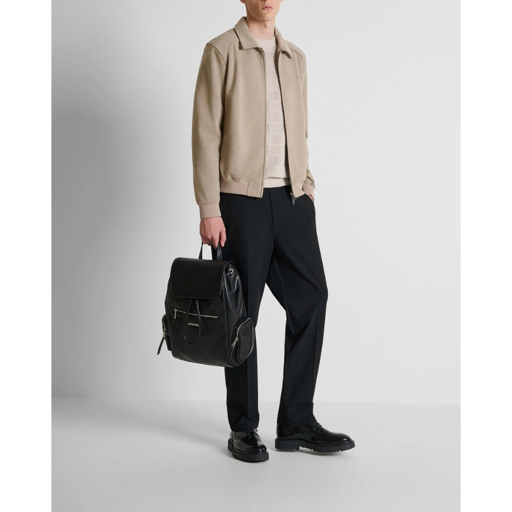 ANTONY MORATO BEIGE SUEDETTE JACKET WITH COLLAR MMFL01162