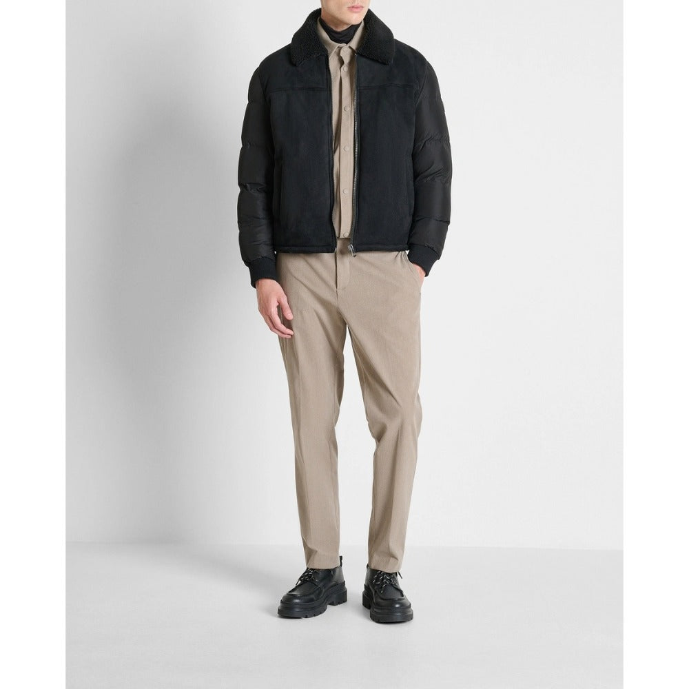 ANTONY MORATO BLACK SUEDETTE JACKET WITH NYLON SLEEVES MMCO01025