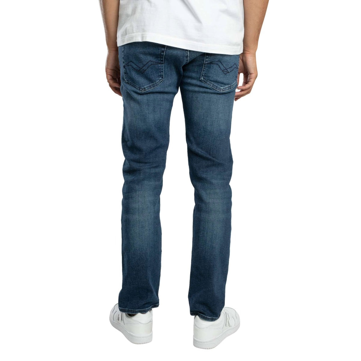 REPLAY GROVER STRAIGHT FIT POWERSTRETCH MID BLUE JEANS M0972 261 C32 009