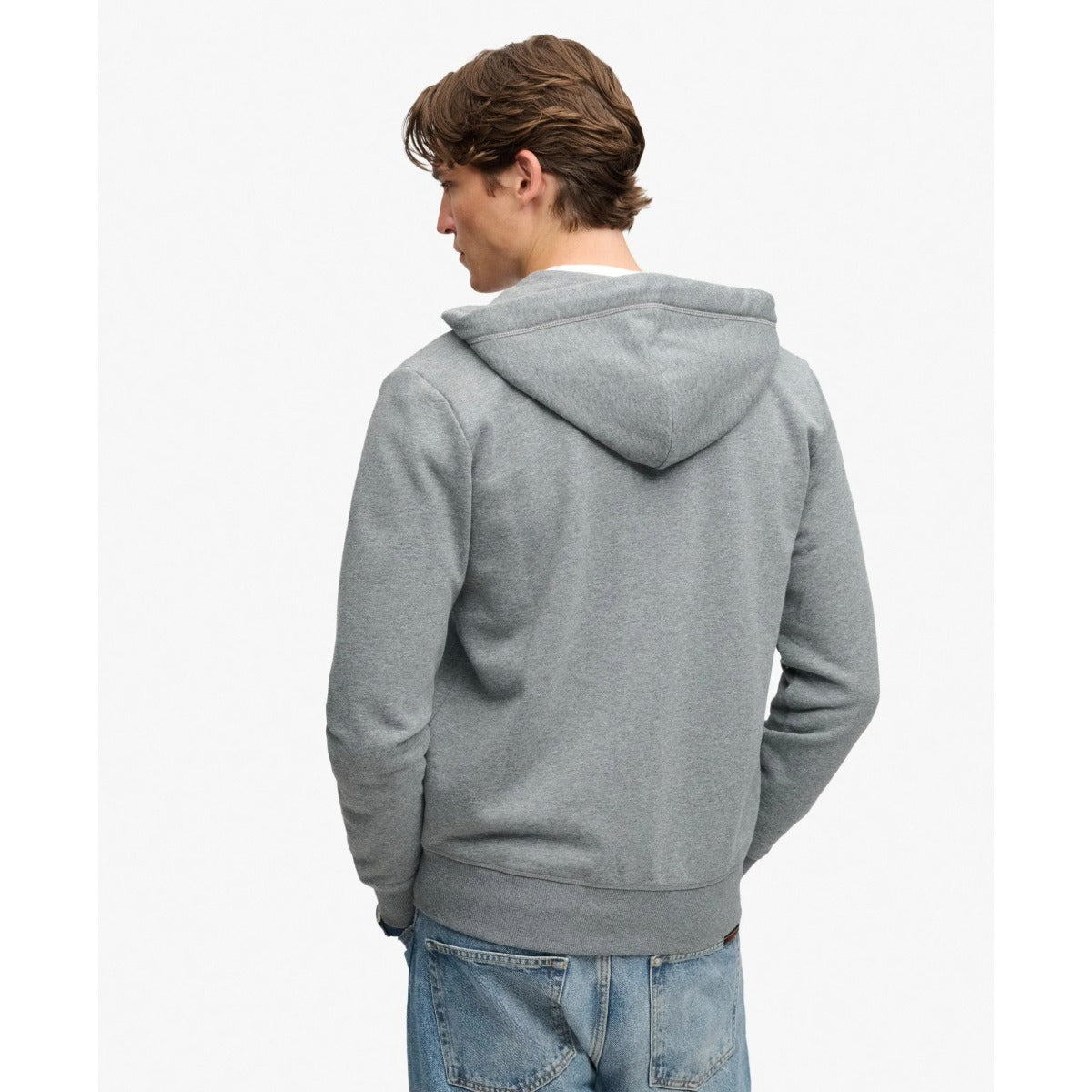 SUPERDRY ESSENTIAL LOGO ZIP HOODIE HB ANTIQUE GREY MARL L7F