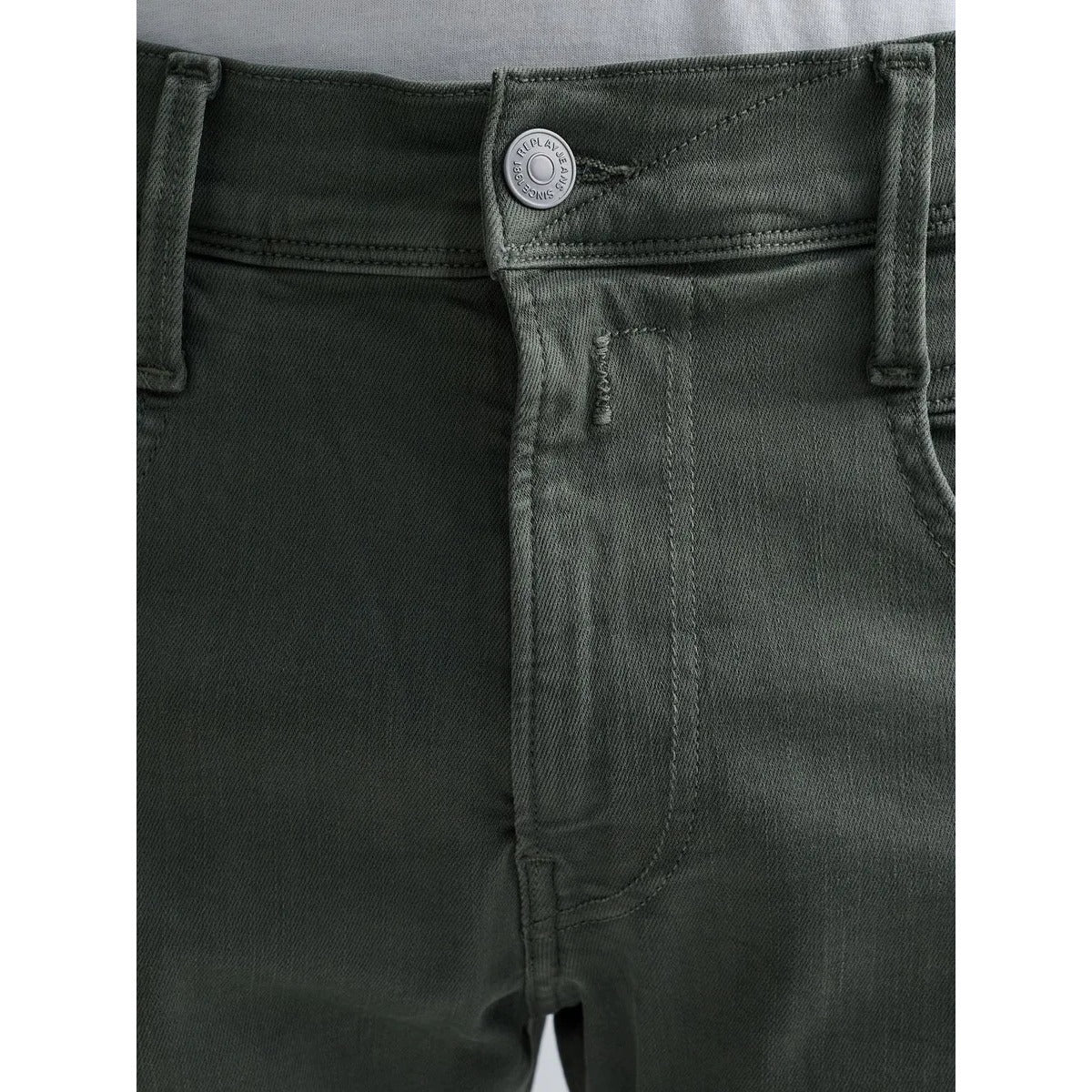 REPLAY ANBASS SLIM FIT HYPERLEX COLOR EDITION KHAKI GREEN JEANS M914E 8366197 C00G