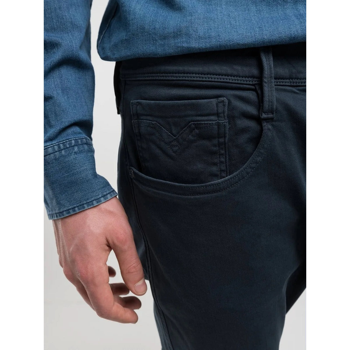 REPLAY ANBASS SLIM FIT HYPERLEX COLOR EDITION NAVY BLUE JEANS M914E 8366197 010
