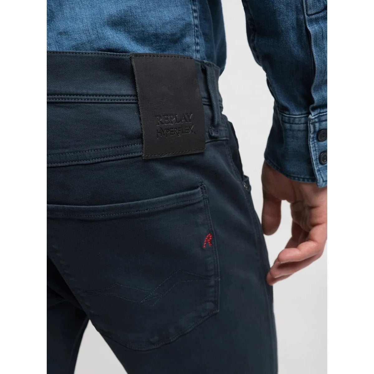 REPLAY ANBASS SLIM FIT HYPERLEX COLOR EDITION NAVY BLUE JEANS M914E 8366197 010