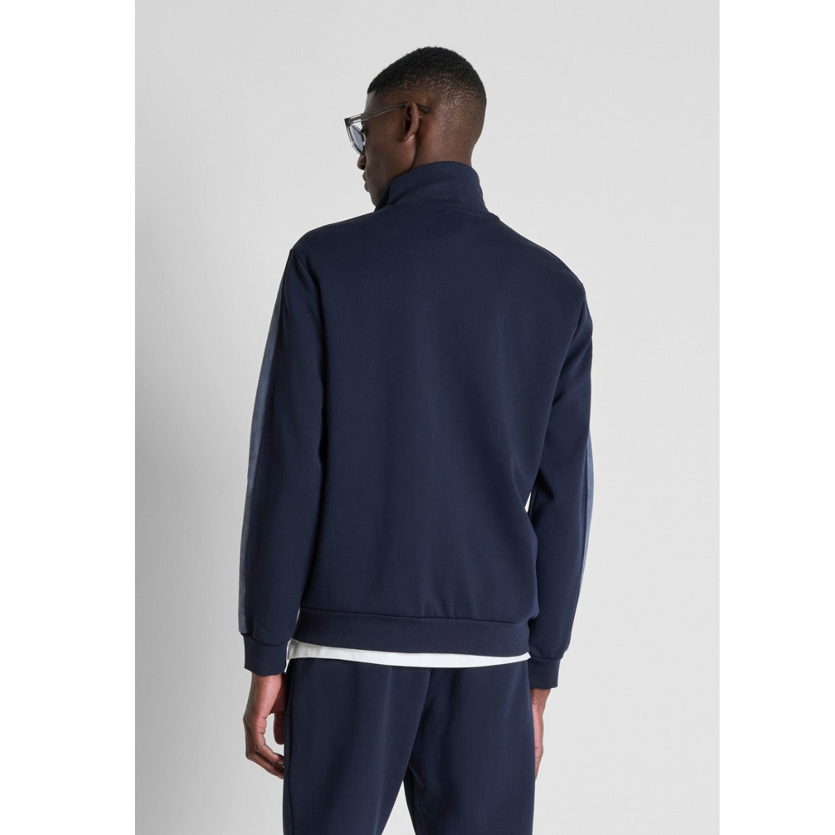 ANTONY MORATO SLIM FIT ZIP UP SWEATSHIRT MARINE NAVY MMFL01157