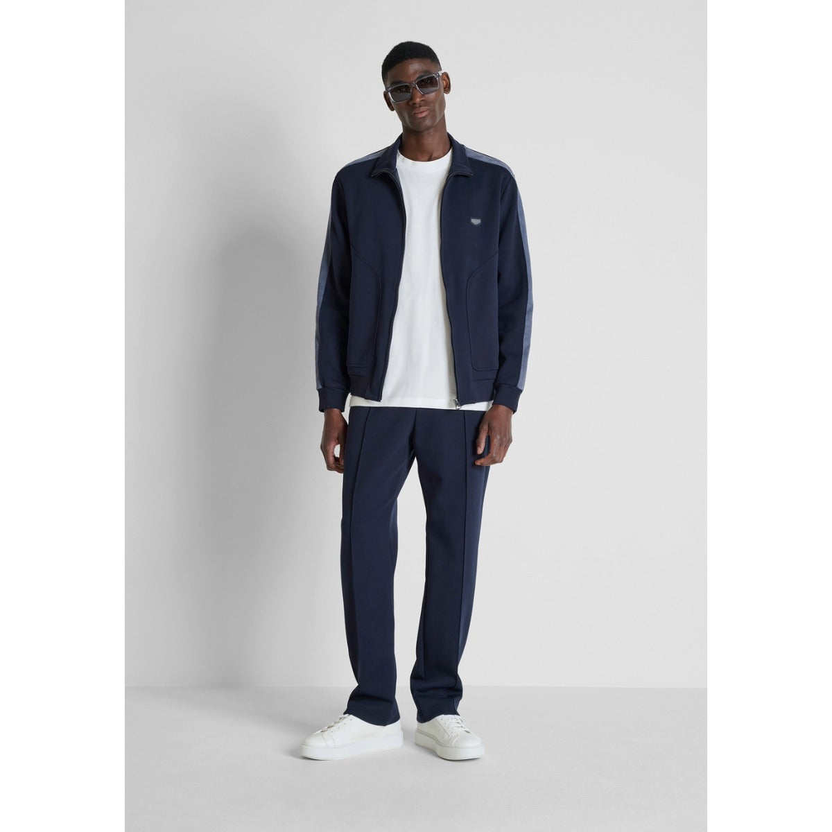 ANTONY MORATO SLIM FIT ZIP UP SWEATSHIRT MARINE NAVY MMFL01157