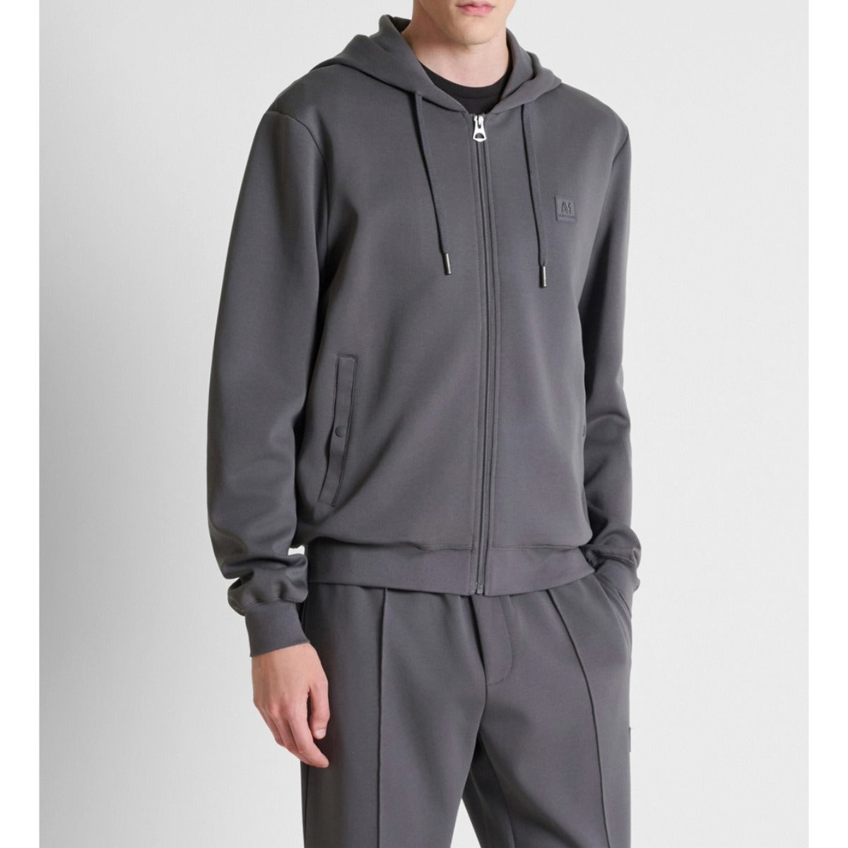 ANTONY MORATO REGULAR FIT ZIP UP HOODIE SWEATSHIRT STEEL GREY MMFL01172