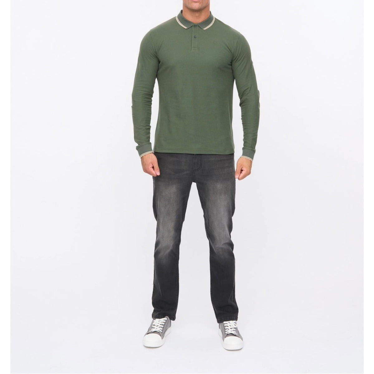 DUCK & COVER ROXBERRY LONG SLEEVE POLO FOREST GREEN
