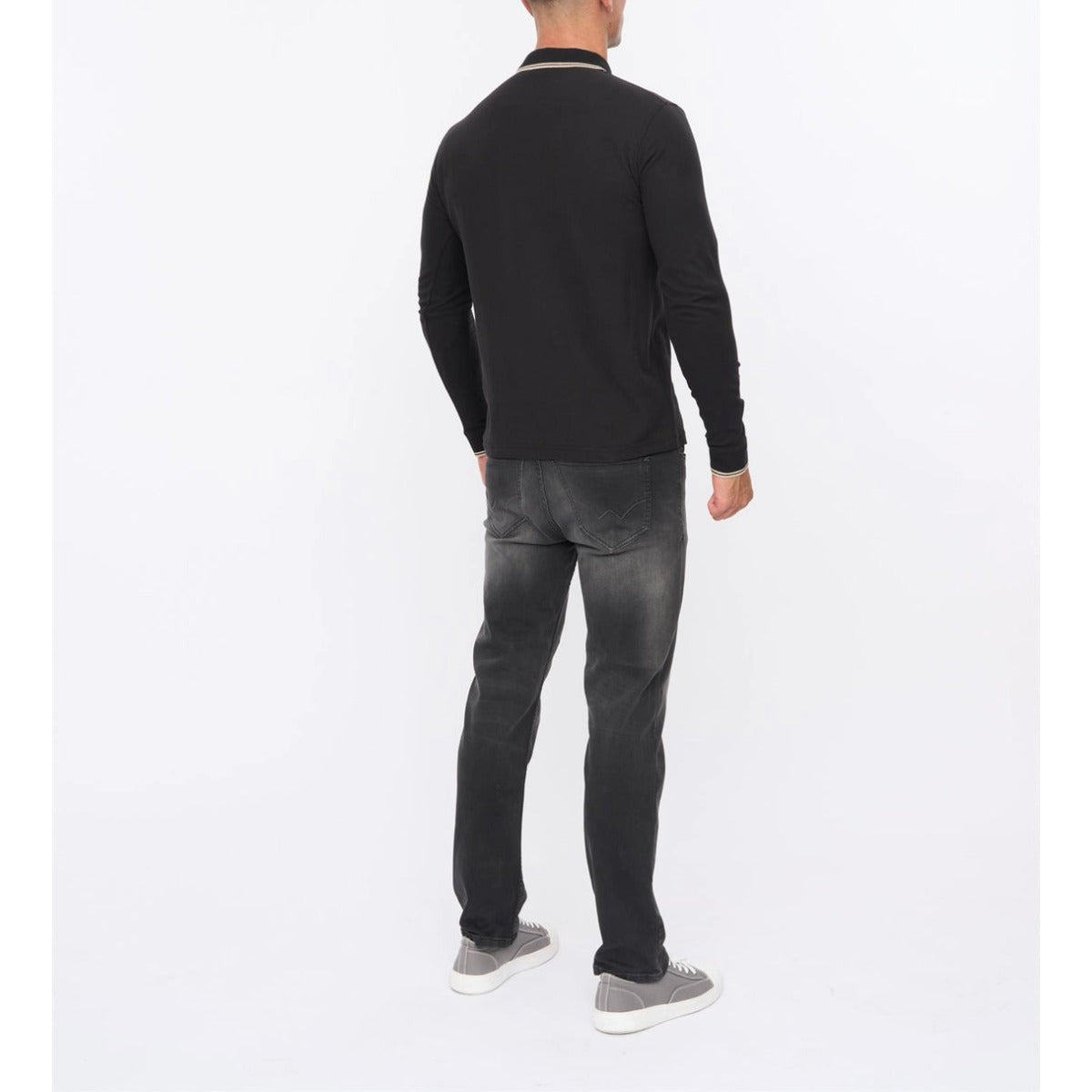 DUCK & COVER ROXBERRY LONG SLEEVE POLO BLACK
