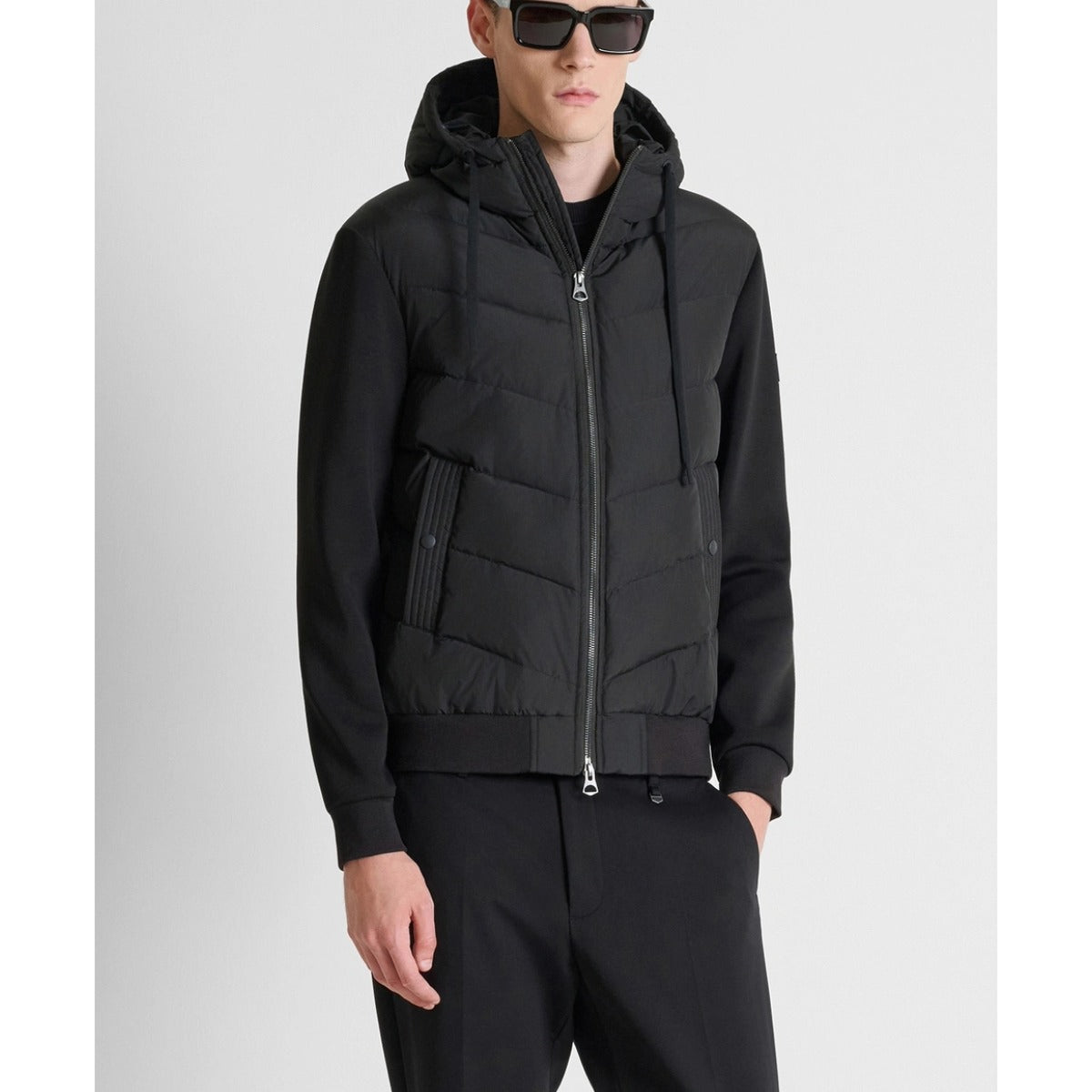ANTONY MORATO HOODED PADDED TECH JACKET BLACK MMCO01019