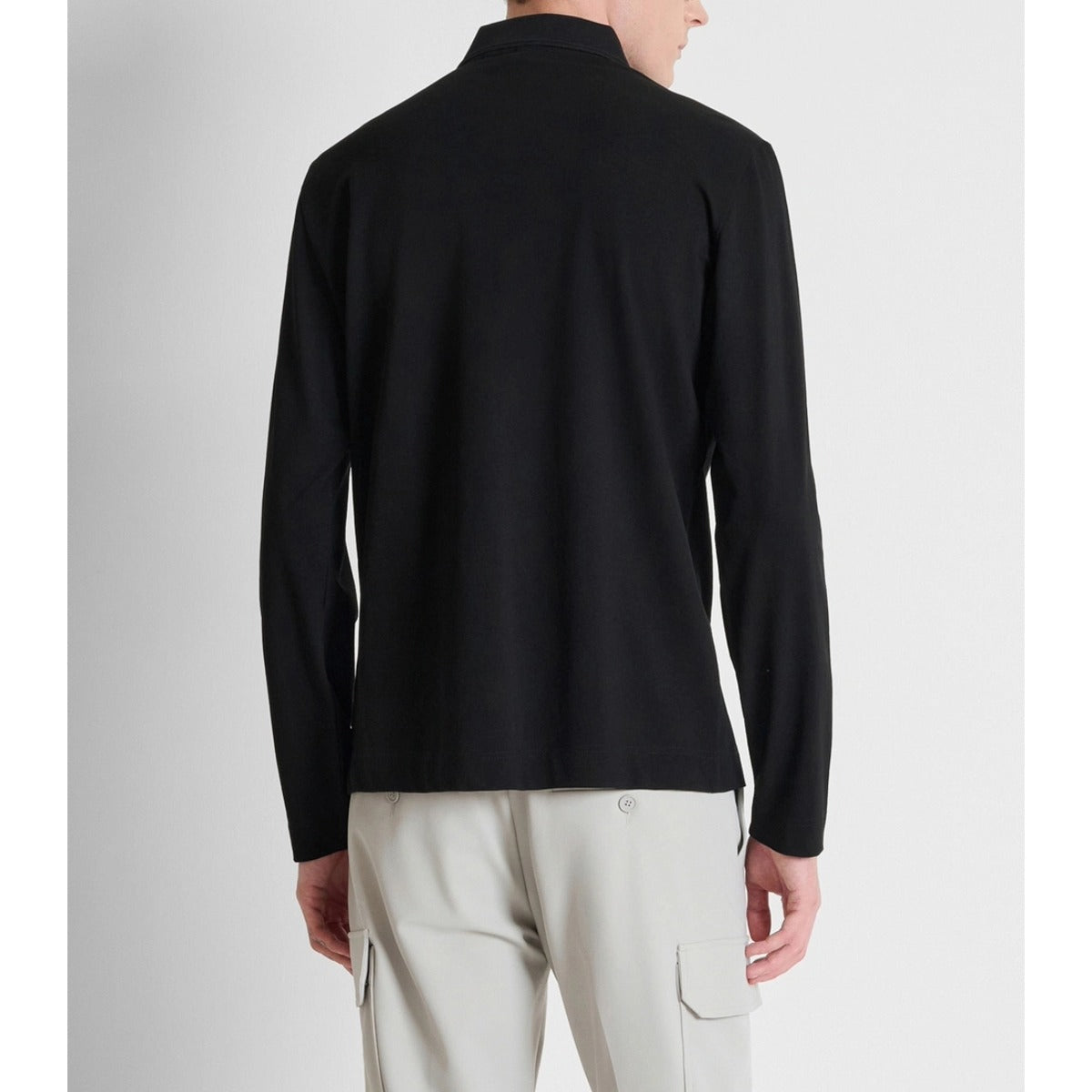 ANTONY MORATO REGULAR FIT L/S POLO T-SHIRT BLACK MMKL00337