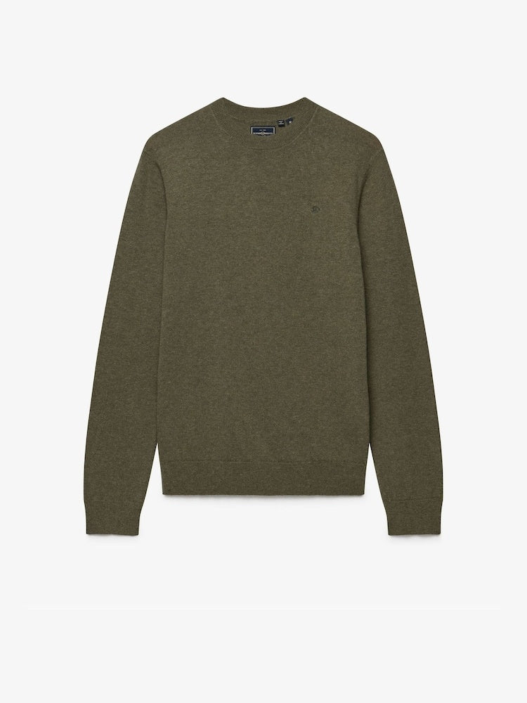 SUPERDRY ESSENTIAL LIGHTWEIGHT WOOL BLEND CREW JUMPER LICHEN GREEN MARL M7N