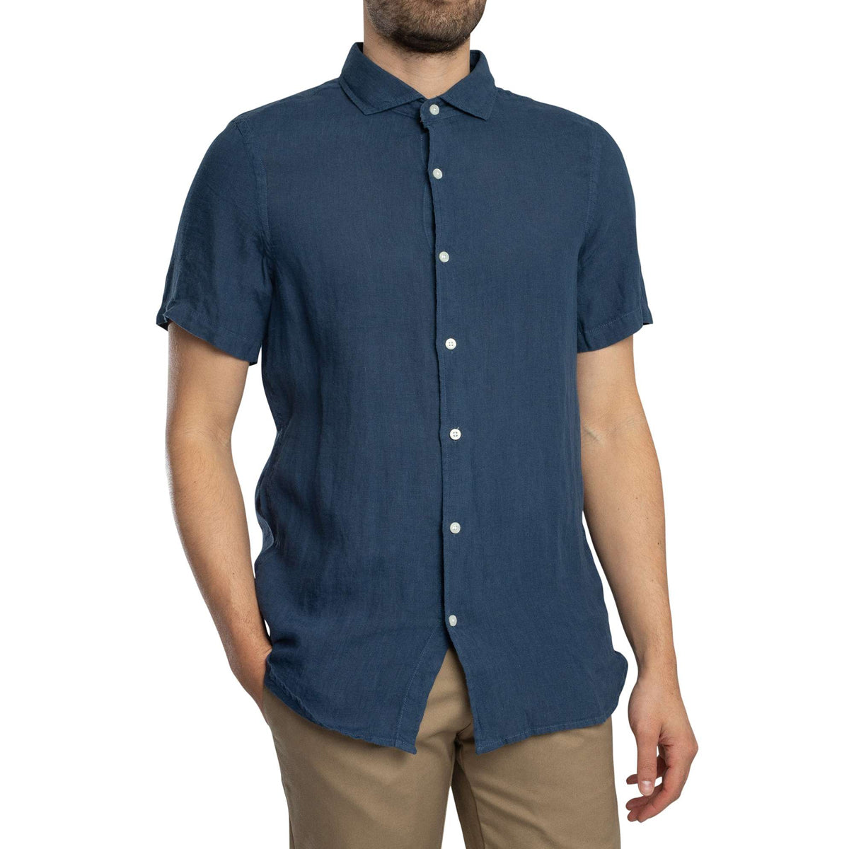 SUPERDRY VACATION LINEN S/S SHIRT NAVY