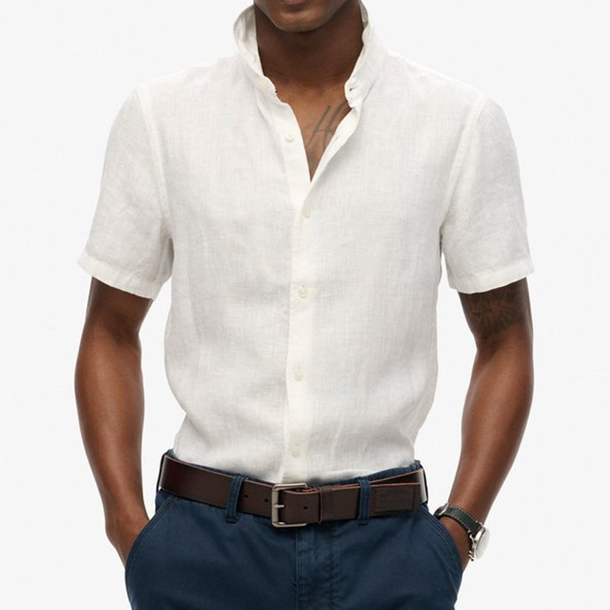 SUPERDRY VACATION LINEN S/S SHIRT WHITE